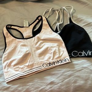 Two Calvin Klein sports bra
